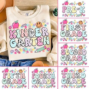 Retro Back to School Bundle, Teacher PNG, Kindergarten, First Day Of School, School Png, Retro PNG, First/Second/Third Grade Design.