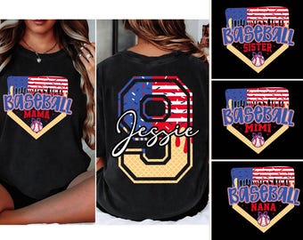 Personalized Baseball Mom PNG, Red White Blue Drip Design, Patriotic Baseball Mama PNG, 4th of July Sublimation for Sports Moms