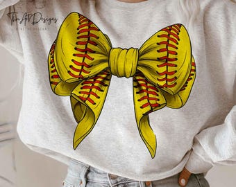 Lazo de sóftbol Coquette PNG: Diseño de camiseta de mamá (Descarga digital)