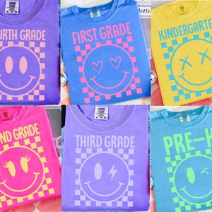Checkered Back to School Smiley PNG Bundle, Hello Kindergarten Pre-k ...