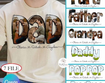 Custom Dad Photo Canva Template – Design with Your Picture & Text, Personalized PNG, Unique Father's Day Gift for Dad