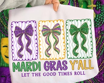 Preppy Mardi Gras Y'all Png, Mardi Gras PNG, Fleur De Lis coquette Png, Brushstroke Mardi Gras Png, Mardi Gras Coquette Png, Louisiana png