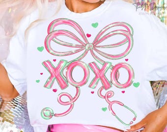 Pink Valentine Nurse PNG, Coquette Cupid’s Favorite Nurse Design, Cute Nursing Valentine Shirt Graphic, Valentines Day Nurse Gift PNG File