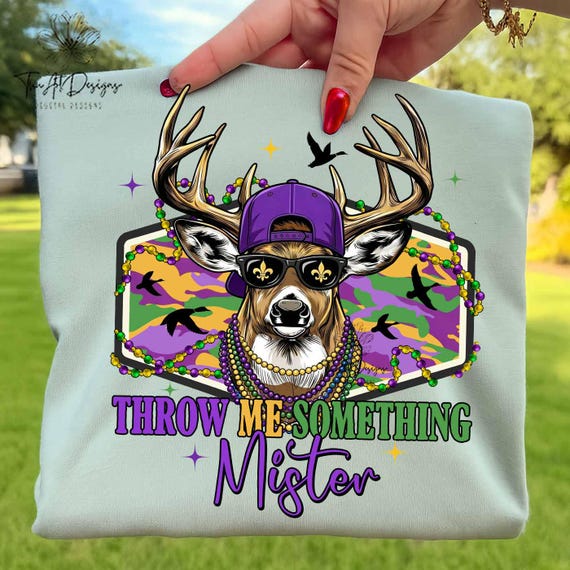Mardi Gras Buck PNG, Deer Hunting Sublimation Art, Mardi Gras Design, Colorful Hunting Festival Clipart, Mardi Gras Deer PNG Download
