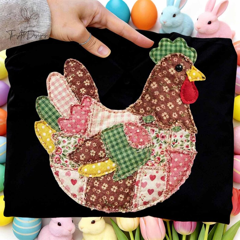 Inspired Quilted Hen Chicken PNG, Grandma Core Patchwork Hen PNG, 90s ...