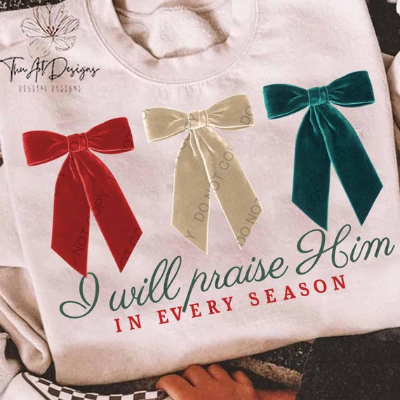 Praise Him PNG, Coquette Christmas Design, Faith Religious PNG, Christian Jesus Christmas Art, Trendy Holiday Sublimation Digital Download