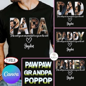 Custom Dad Photo Canva Template, Personalized Photo Png, Custom Design Your Own with Text And Picture, Fathers Day Gift for Dad (Canva Pro)
