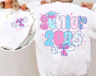 プレッピー シニア コケット 2026 PNG、プレッピー クラス オブ 2026 PNG、フローラル シニア PNG、フローラル PNG、卒業式 PNG、シニア 2026 シャツ PNG