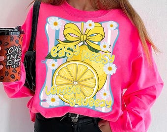 Coquette Lemon, png, leuk zomershirtontwerp, Easy Peasy Lemon Squeezy, png, esthetische girly sublimatie voor T-shirts, mokken en bakken