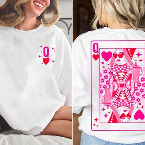 Herzkönigin Png, Valentinstag png, niedliches rotes und rosa Königin der Herzen Sublimationsdesign, trendy Valentinstag Hemd digitaler Download