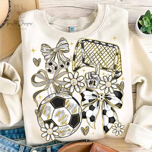Retro Soccer Bow PNG, Preppy Soccer Bow Design, Game Day Soccer Png, Coquette Soccer Shirt PNG, Soccer Mom PNG, Soccer Mama Design