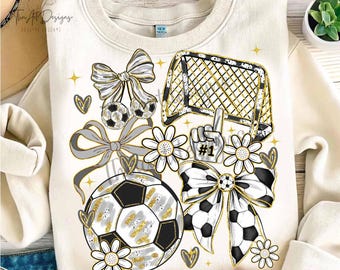Retro Soccer Bow PNG, Preppy Soccer Bow Design, Game Day Soccer Png, Coquette Soccer Shirt PNG, Soccer Mom PNG, Soccer Mama Design