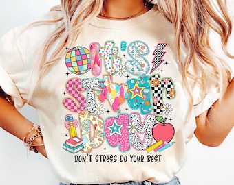 C'est le jour des étoiles, pas de stress, faites de votre mieux png, jour de test png, jour de test png sublimation de conception, test d'état png, coordinateur de test png