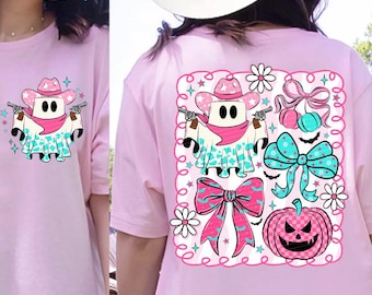 Pink Cowboy Ghost PNG, Coquette Western Halloween, Howdy Png, Gift For Her, Halloween Cute Ghost, Halloween Coquette Bow Png, Halloween Mom