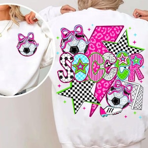 Preppy Soccer PNG, Soccer Coquette PNG, Soccer Mama PNG, Game Day Png, Checkered Soccer Png, Soccer Brushstroke Png, Soccer Png