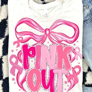 Preppy Football Pink Out Png, Coquette Breast Cancer Awareness Png, Ribbon Cheerleader Football Mom Png, Girly Game Day Png, Tackle Cancer Png