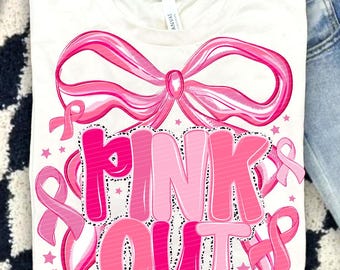 Preppy Football Pink Out Png, Coquette Breast Cancer Awareness png, Ribbon Cheer Football Mom Png, Girly Game Day Png, Tackle Cancer Png