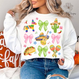 Coquette Cinco de Mayo PNG, Preppy Fiesta Shirt Design, Tequila Margarita Sublimation, Fun Mexican Party Digital Download