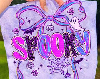 Griezelige pastel preppy Halloween png, schattige spookpompoen vleermuis strik, girly coquette herfstsublimatie, trendy esthetische clipart