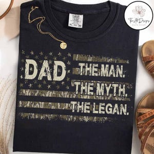 Papá retro, el hombre, el mito, la leyenda (Png), camiseta de caza de camuflaje (Png), el mejor papá del mundo (Png), papá militar (Png), papá camuflaje (Png), Día del padre (Png)