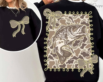 Camo Bass PNG, Jumping Bass Fish Sublimatie Design, Old School Camo Fishing Graphic, Jacht Fisherman Shirt Digitaal PNG-bestand