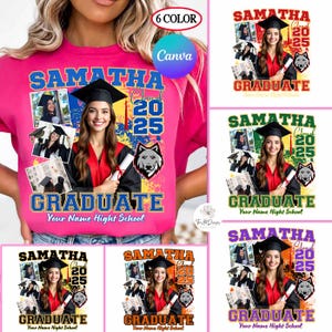 2025 Graduation Tshirt Grad Bootleg Canva Template,Graduation Bundle, Canva Grad template, Class of 2025 Graduation T Shirt, Senior Editable