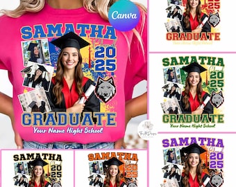 2025 Abschluss-T-Shirt Grad Bootleg Canva-Vorlage, Abschluss-Bundle, Canva-Grad-Vorlage, Klasse von 2025-Abschluss-T-Shirt, Senior bearbeitbar