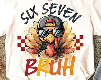 PNG divertenti Six Seven, PNG meme Turkey Kids Bruh, 67 design del Ringraziamento, PNG meme divertenti autunnali, file di sublimazione dell'umorismo per il giorno del Ringraziamento
