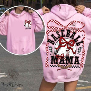 Retro baseball Mama Png Checkered, baseball Mama Png, baseball Coquette Bow Png, baseball Bow Png, Retro baseball Mama Png Sublimation image 2