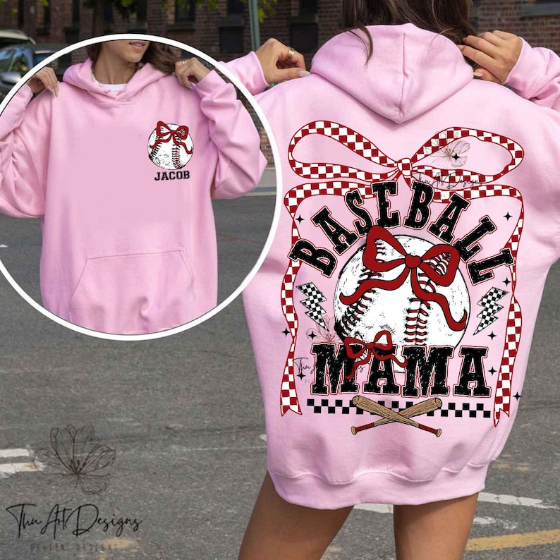 Retro baseball Mama Png Checkered, baseball Mama Png, baseball Coquette Bow Png, baseball Bow Png, Retro baseball Mama Png Sublimation image 2