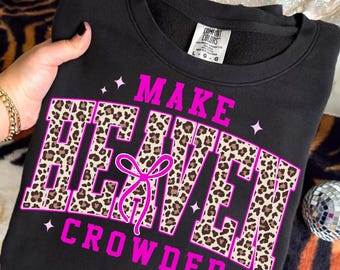Make Heaven Crowded PNG, Christian Leopard Print Sublimation, Faith Quote Design, Retro Religious Shirt PNG, Inspirational Bible Verse PNG