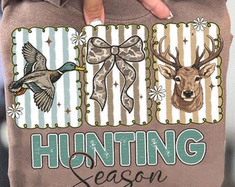 Hunting Season PNG, Camo Deer Hunting PNG, Preppy Coquette Bow PNG, Duck Hunter Sublimation Design, Fall Camo Girl Bow Png Shirt