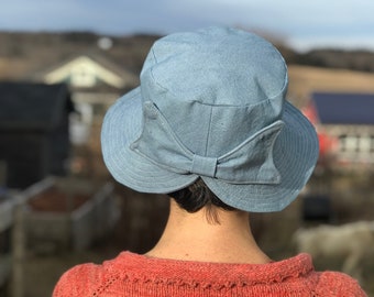 Bucket Hat- Canvas Sun Hat- Speckled Blue- Betty Bucket- Made to Order