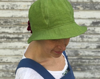 Cotton Canvas Cloche Hat Franny Hand 