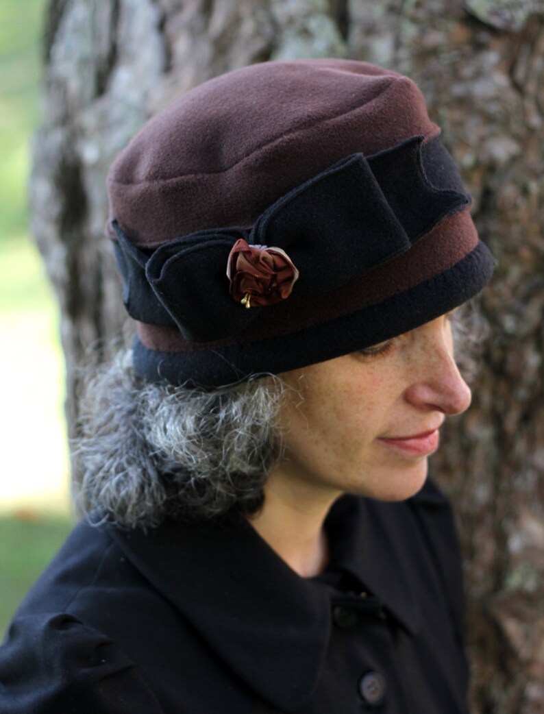 Pillbox Polar Fleece Hat Warm Ladies Winter Hat Brown and Etsy