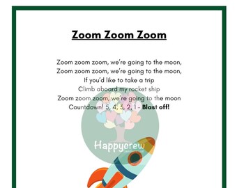 Nursery Rhyme Flash Cards - Early Years - Childcare - Learning - Printable - School - Childminder - Zoom Zoom Zoom