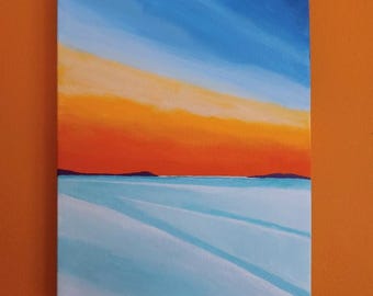 Sea to Sky Landscape Painting Coastal Beach Ocean 9x12 inches