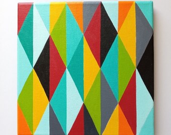 Diamond Geometric no. 2 Original Canvas Painting Abstract