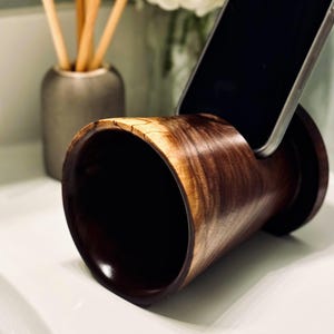 Phone Speaker Stand - Handmade Black Walnut- Made in USA