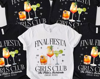 Camiseta de despedida de soltera de la fiesta final: Camiseta de cóctel del Girls Club Cancun