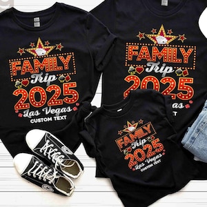 Camiseta de viaje familiar a Las Vegas 2025, camiseta personalizada de viaje familiar, camisetas de vacaciones de verano, camiseta de viaje en grupo a Las Vegas, camiseta retro familiar a juego