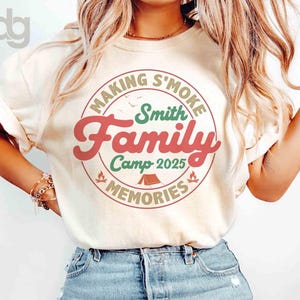 Chemise personnalisée Family Camp 2025 : t-shirts de vacances d&#39;été assortis