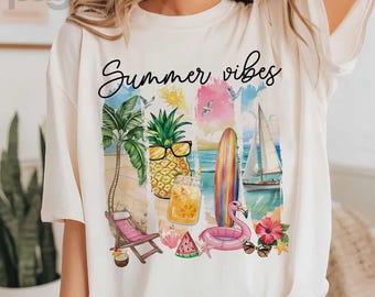 Comfort Colors Flamingo Beach T-Shirt: Coastal Summer Vibes