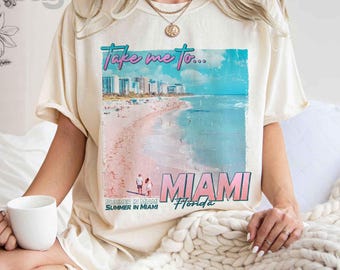 T-shirt Miami Beach Comfort Colors : ambiance rétro estivale