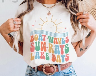 Camiseta retro "Días en el lago": Camiseta para un viaje familiar de verano