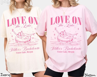 Camiseta de despedida de soltera "Amor en el lago": camiseta personalizada para novia del campamento
