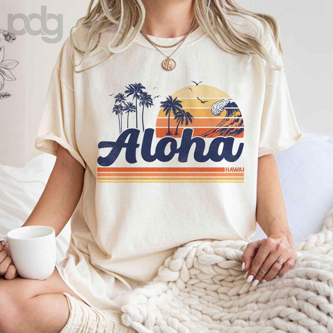 アート・デザイン・音楽 THE Aloha Shirt Aloha Hawaii Vintage T-shirt: Retro 70s Beach Summer Surfing - Etsy