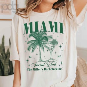 マイアミの独身パーティー用カスタムシャツ：ソーシャルクラブのブライダルギフト