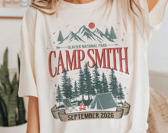 Personalisiertes Familien Camp Shirt: Bergwandern Reise T-Shirts