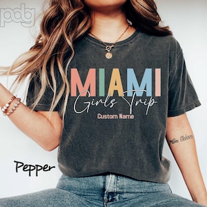 Comfort Colors Girls Trip 2025-shirt, matchend T-shirt voor personalisatie vakantie, aangepaste meisjesreis, grappige meisjesreis, shirt zomerreis